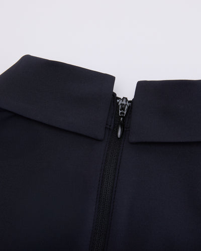 Front shirring short sleeve t-shirt - Black