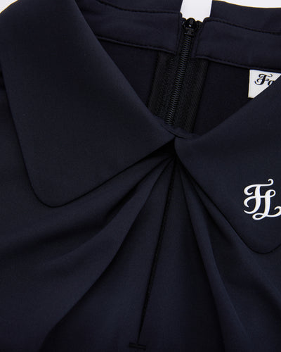 Front shirring short sleeve t-shirt - Black