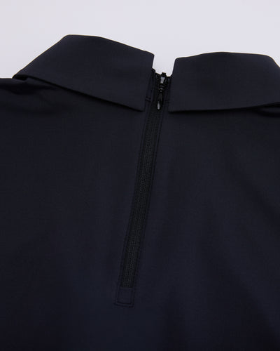 Front shirring short sleeve t-shirt - Black