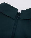 Front shirring short sleeve t-shirt - Dark Green