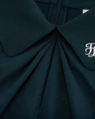 Front shirring short sleeve t-shirt - Dark Green