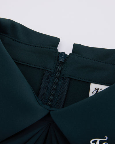 Front shirring short sleeve t-shirt - Dark Green