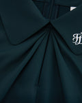 Front shirring short sleeve t-shirt - Dark Green