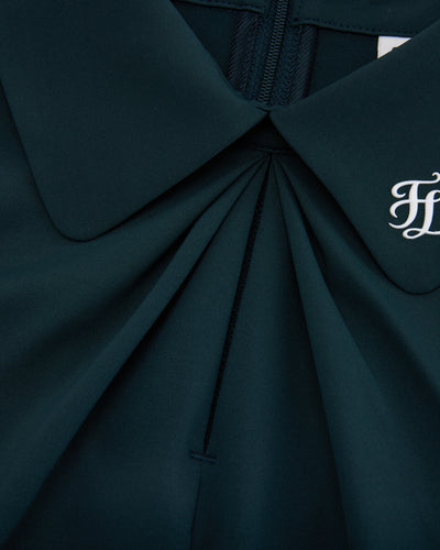 Front shirring short sleeve t-shirt - Dark Green