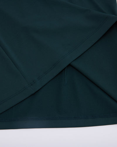 Front shirring short sleeve t-shirt - Dark Green