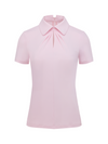 Front shirring short sleeve t-shirt - Pink