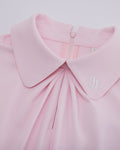 Front shirring short sleeve t-shirt - Pink
