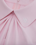 Front shirring short sleeve t-shirt - Pink