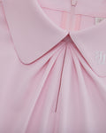 Front shirring short sleeve t-shirt - Pink
