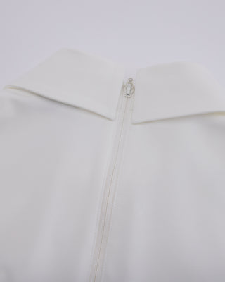 Front shirring short sleeve t-shirt - White