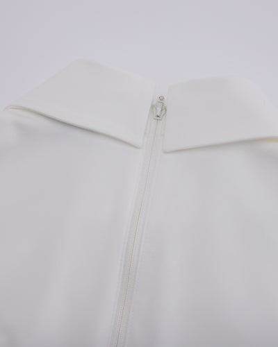 Front shirring short sleeve t-shirt - White