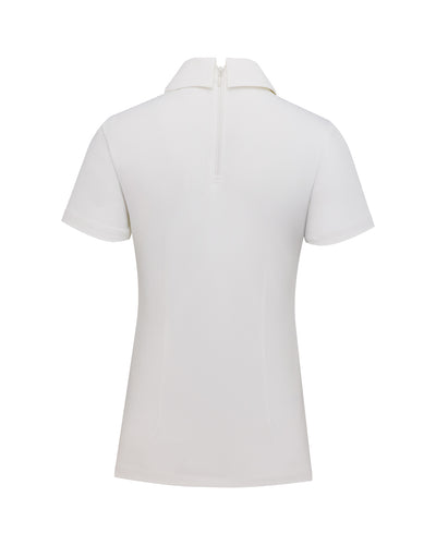 Front shirring short sleeve t-shirt - White