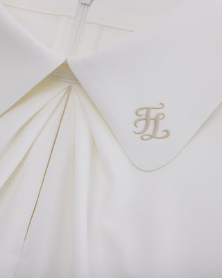 Front shirring short sleeve t-shirt - White
