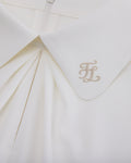 Front shirring short sleeve t-shirt - White