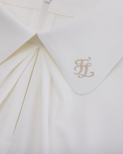 Front shirring short sleeve t-shirt - White
