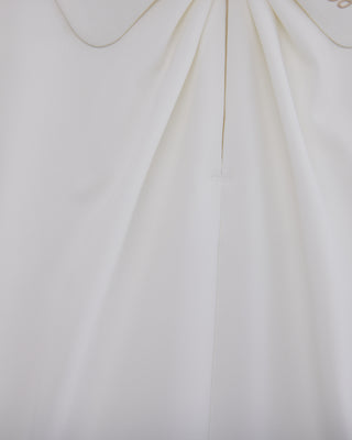 Front shirring short sleeve t-shirt - White