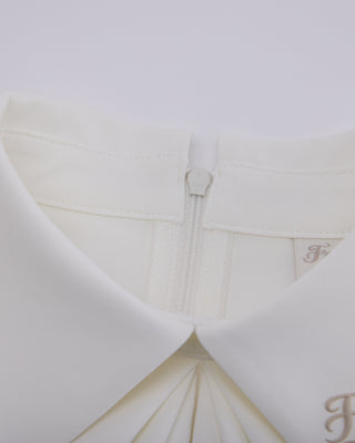 Front shirring short sleeve t-shirt - White