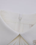 Front shirring short sleeve t-shirt - White