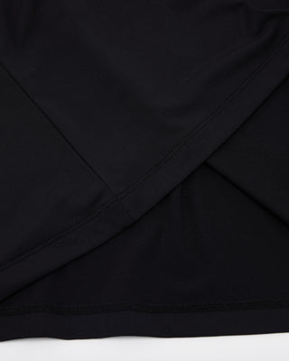 Shirring Ribbon High Neck T-shirt - Black