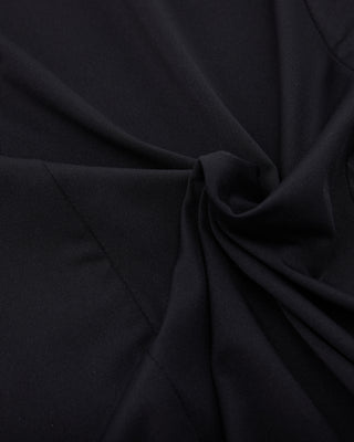 Shirring Ribbon High Neck T-shirt - Black