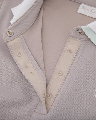 Double Color Collar T-shirt - Beige
