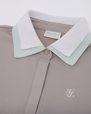 Double Color Collar T-shirt - Beige