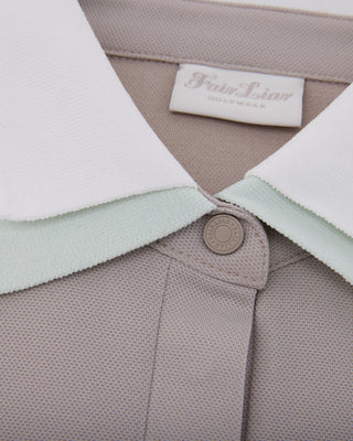 Double Color Collar T-shirt - Beige