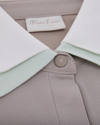 Double Color Collar T-shirt - Beige
