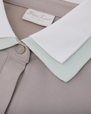 Double Color Collar T-shirt - Beige