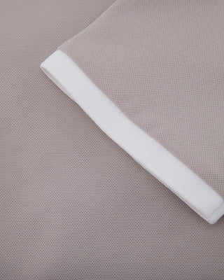 Double Color Collar T-shirt - Beige