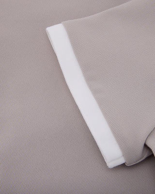 Double Color Collar T-shirt - Beige
