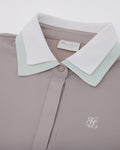 Double color collar t-shirt - Beige