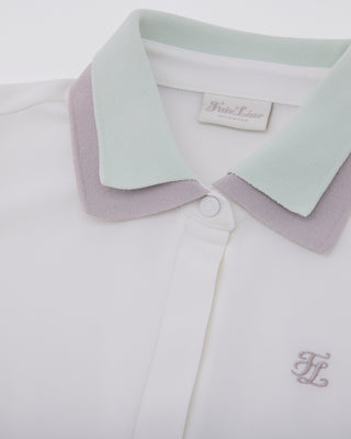 Double Color Collar T-shirt - White