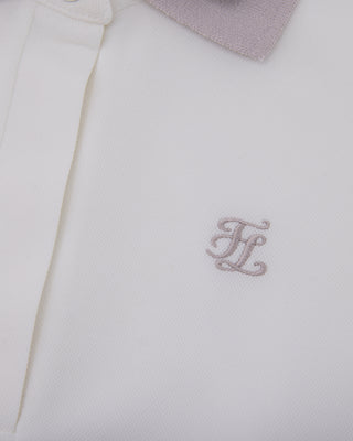 Double Color Collar T-shirt - White