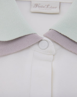 Double Color Collar T-shirt - White