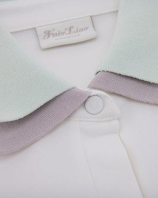 Double Color Collar T-shirt - White