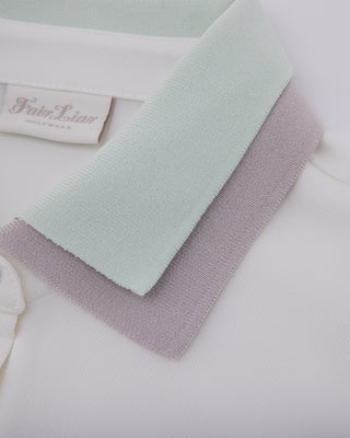 Double Color Collar T-shirt - White