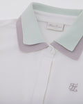 Double color collar t-shirt - White