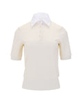 lettering jacquard t-shirt - Cream