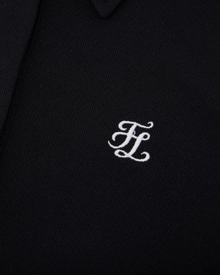 Lettering Scarf Short Sleeve T-shirt - Black