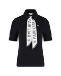 lettering scarf short sleeve t-shirt - Black