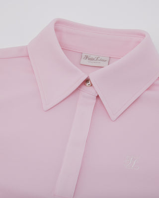 Lettering Scarf Short Sleeve T-shirt - Pink