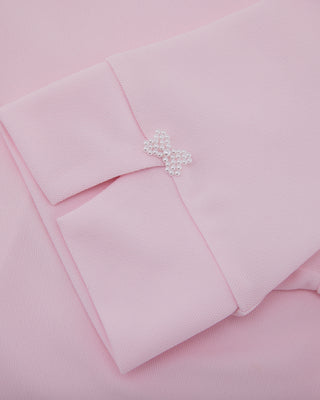 Lettering Scarf Short Sleeve T-shirt - Pink