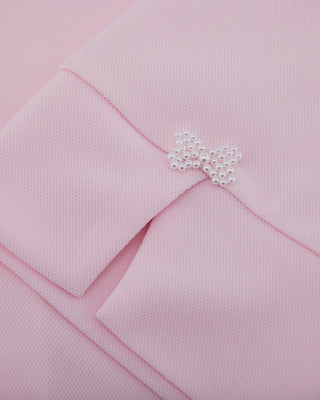 Lettering Scarf Short Sleeve T-shirt - Pink