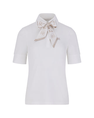 Lettering Scarf Short Sleeve T-shirt - White
