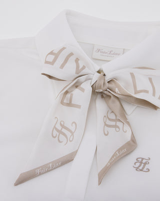 Lettering Scarf Short Sleeve T-shirt - White