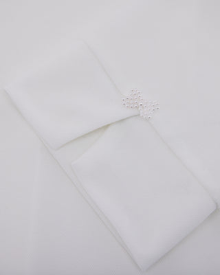 Lettering Scarf Short Sleeve T-shirt - White