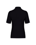 puff sleeve collar t-shirt - Black