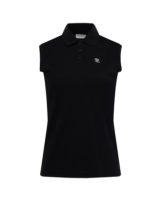 Fair Liar Loose Fit Polo Sleeveless T-shirt - Black