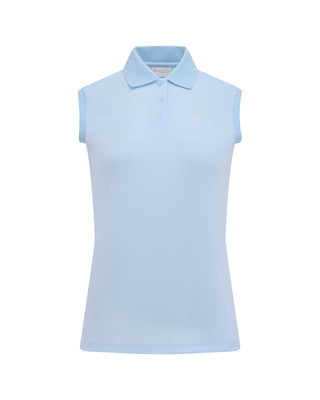 Fair Liar Loose Fit Polo Sleeveless T-shirt - Light Blue